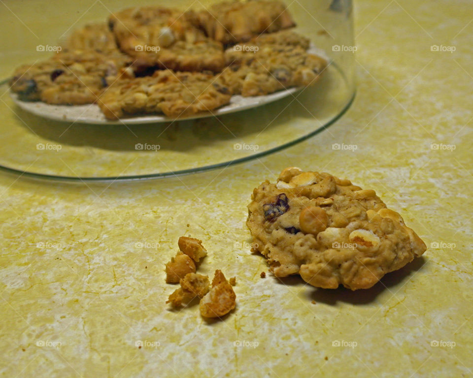 Homemade cookie on the kitchen counter