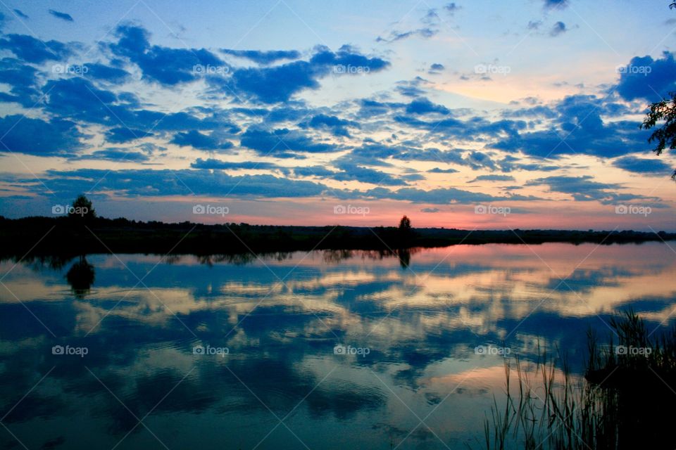 Sunset view of river