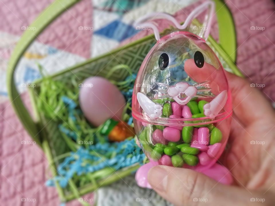 Barbie World Easter Bunny with Pink & green candy