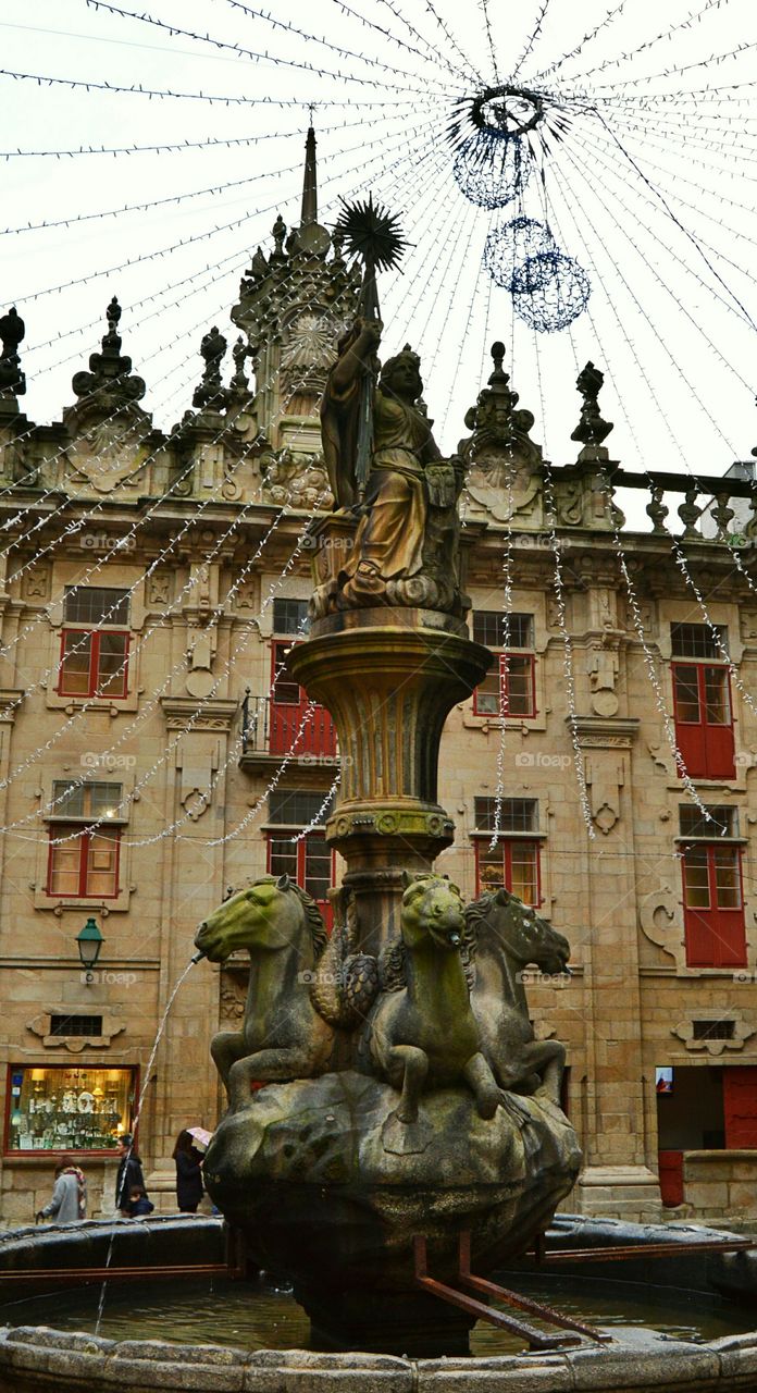 Fonte dos Cabalos and Casa do Cabildo, Santiago de Compostela, Spain.