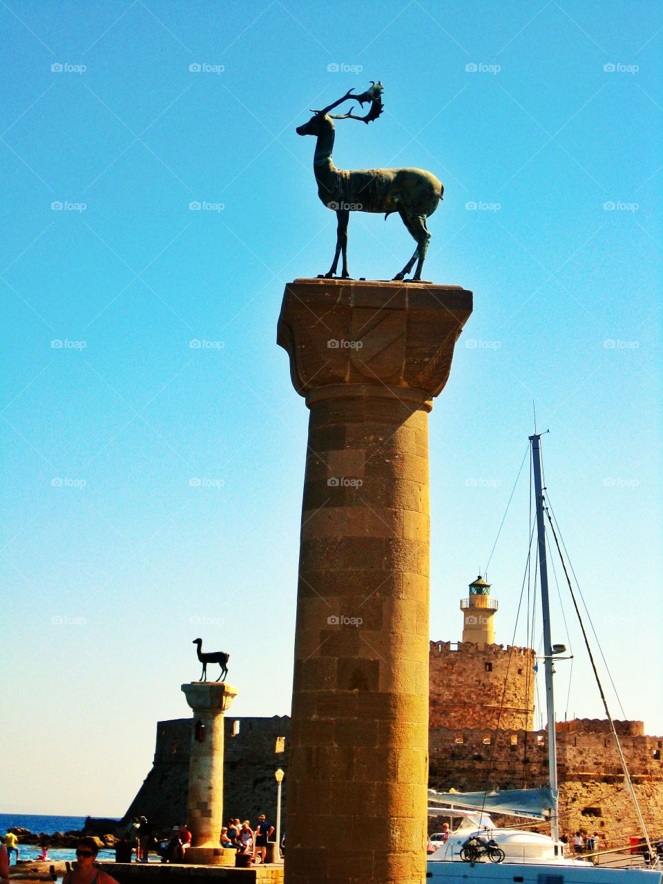 feet of colossus. I took this photo in Crete. Once upon a time, colossus was standing on the places of these deers.