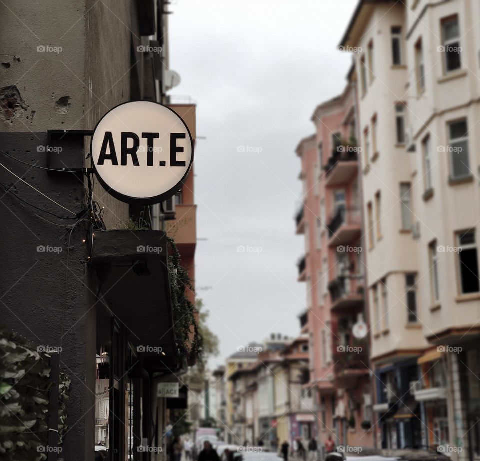 Cityscape in a street of art