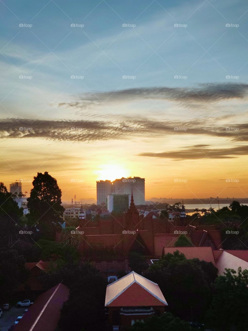 Sunrise at Phnom Penh Cambodia