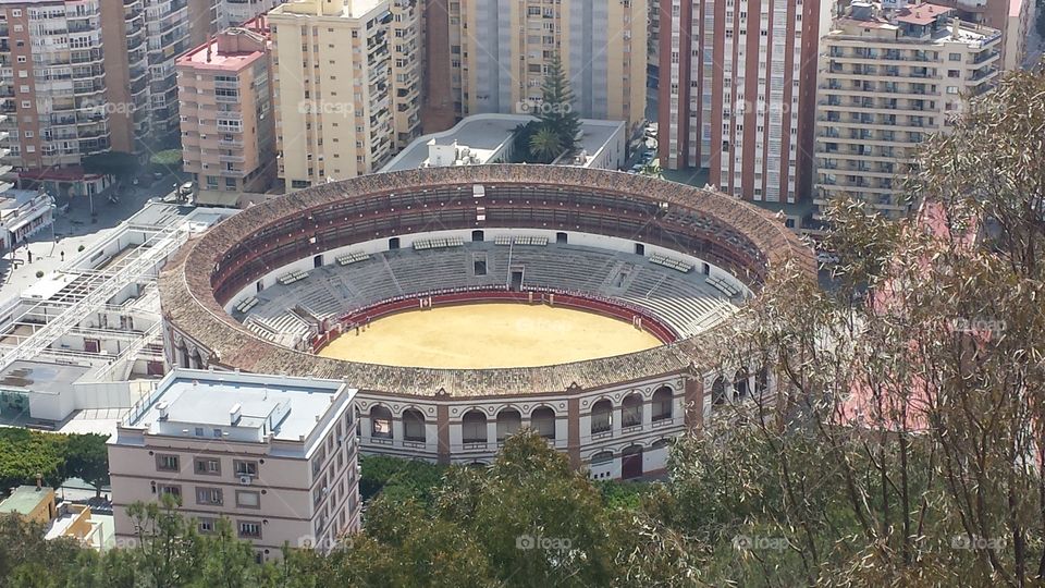 Bull fighting ring in Malaga, Spain