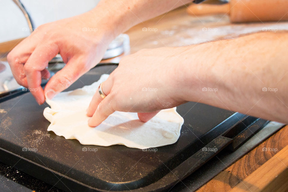 Baking and rolling tortillas 