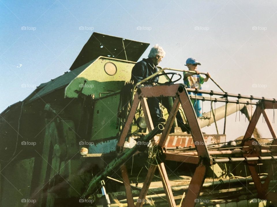 Riding on a combine harvester with a kind farmer whilst on holiday … I can still pick up on my sons excitement from that day … no chance today ! Health and Safety would have a field day 😂