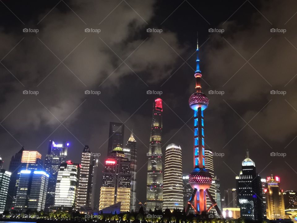 Night view of the City's Bund