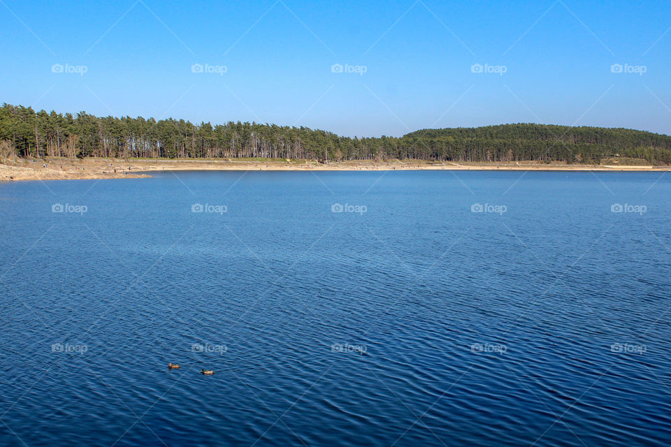 Blue and idyllic lake