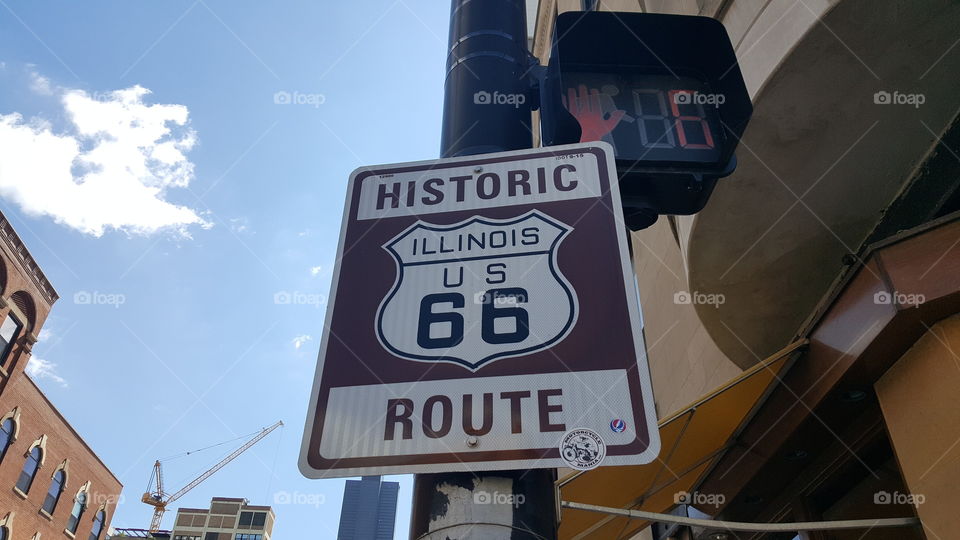 Historic route 66 board