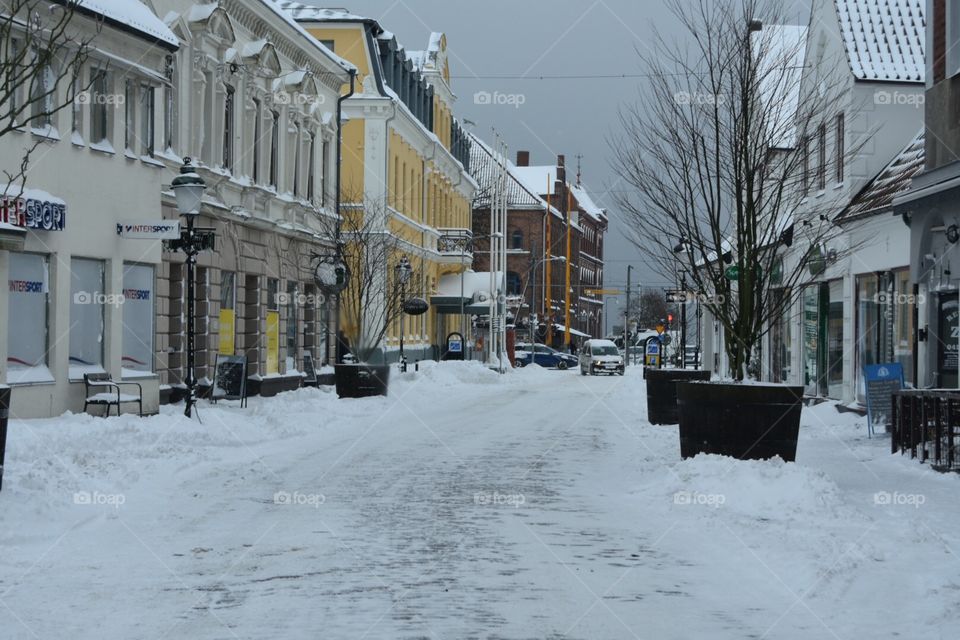 House, Street, Winter, Building, Snow