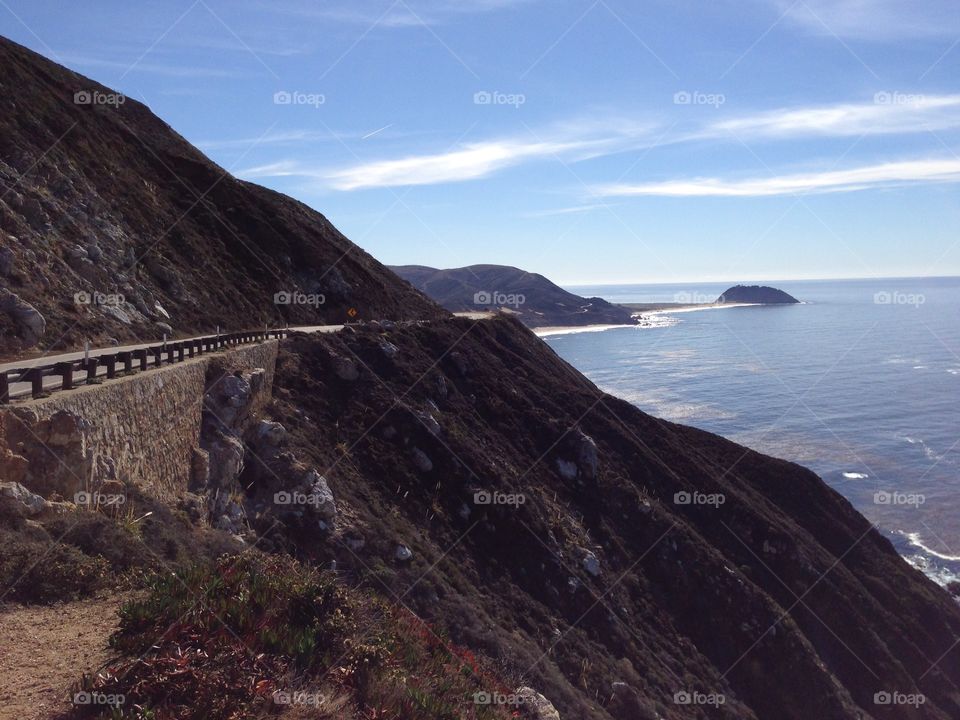 View of Highway 1 in California near Monterey.