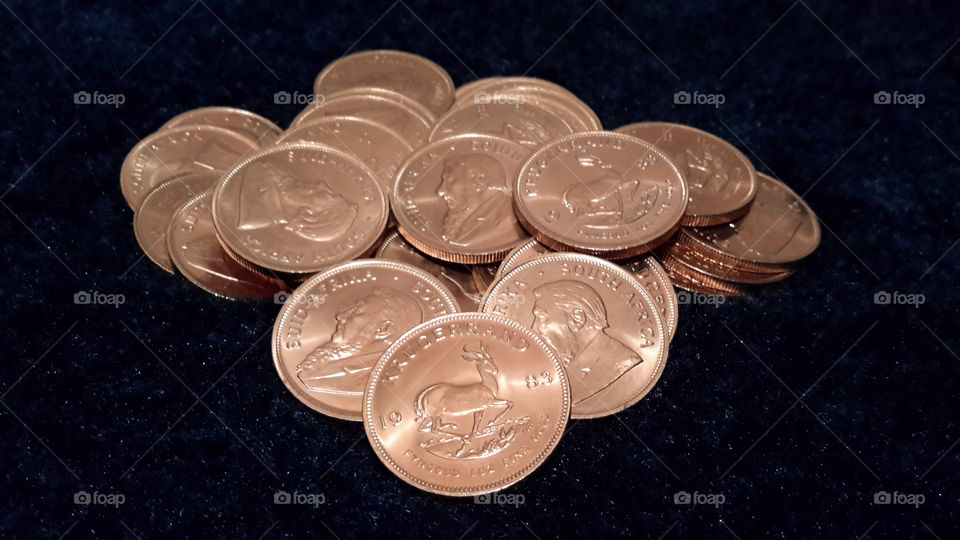 gold coins. gold krugerrands