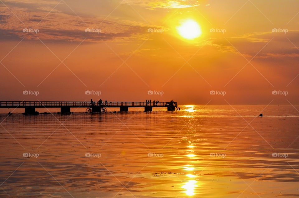 Sunset view of pier
