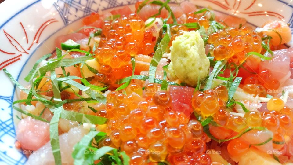 Colorful sushi bowl