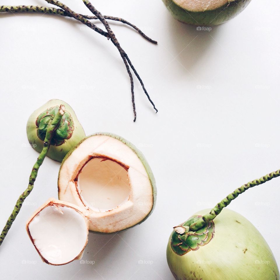 High angle view of coconut