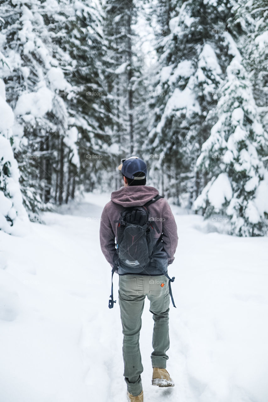 Snowy winter days in the mountains. Going on a nice morning hike up to a gorgeous mountain hot spring for a nice soak. 