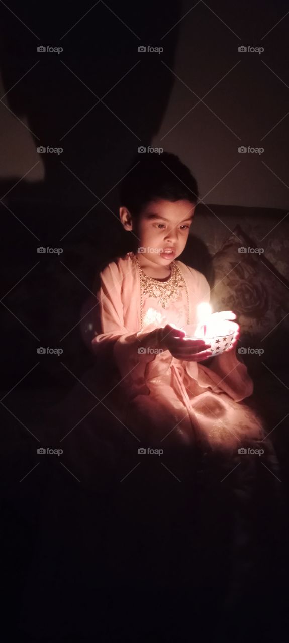child celebrate Dipawali