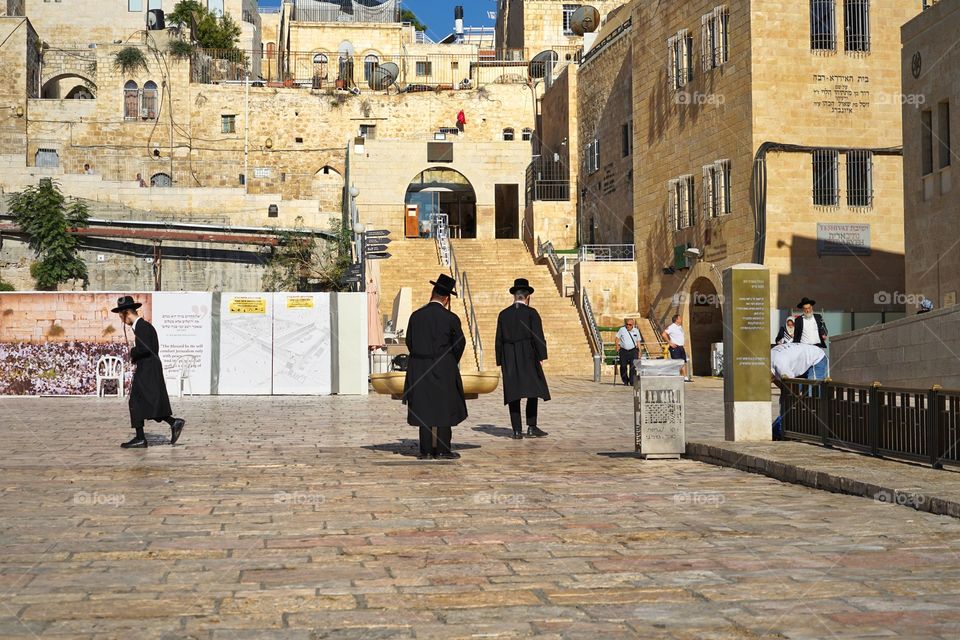 An open space on the front of western wall aka wailing wall in Jerusalem