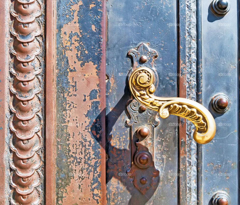 Close-up of door knocker.