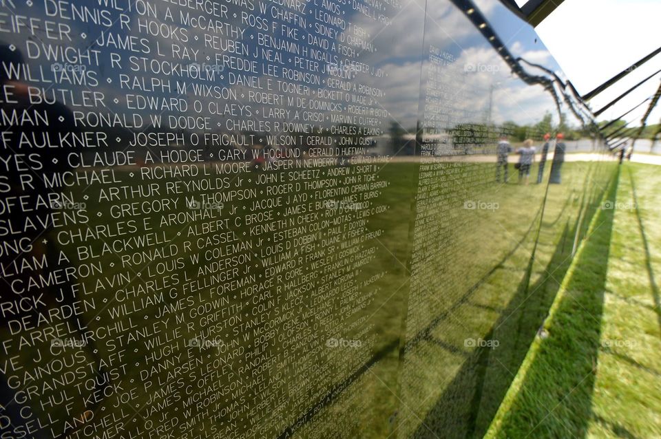 The Healing Wall contains 58,318 names of military members who were wounded and died between 1957 and 1975. This traveling wall is a replica of the original in Washington, D.C.