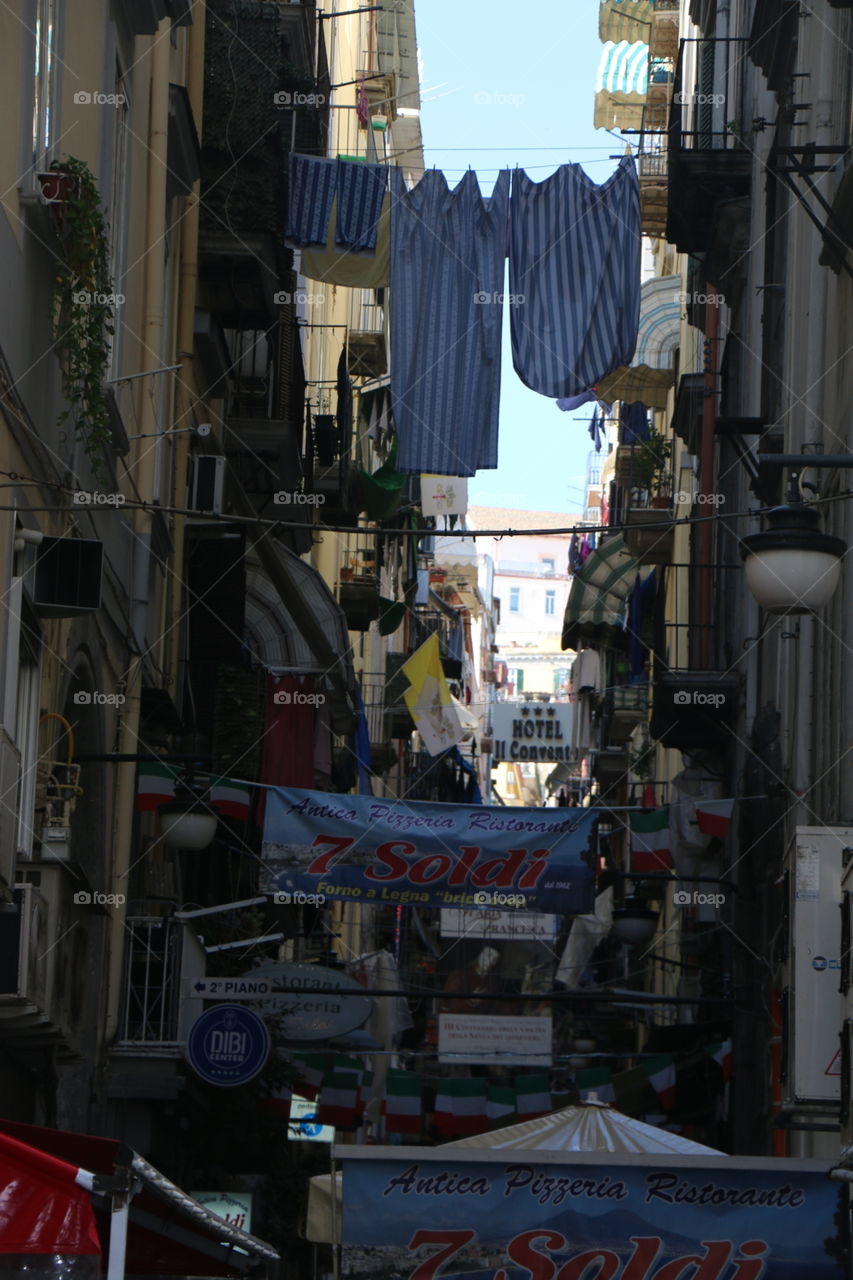 Flags, ads and even clothes... Yeah, italian streets