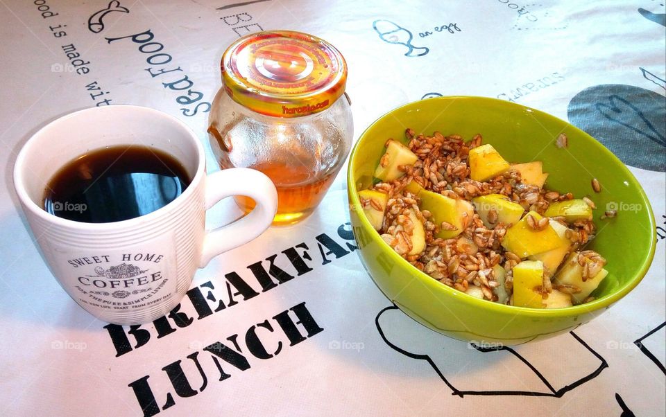 Breakfast and lunch, home made