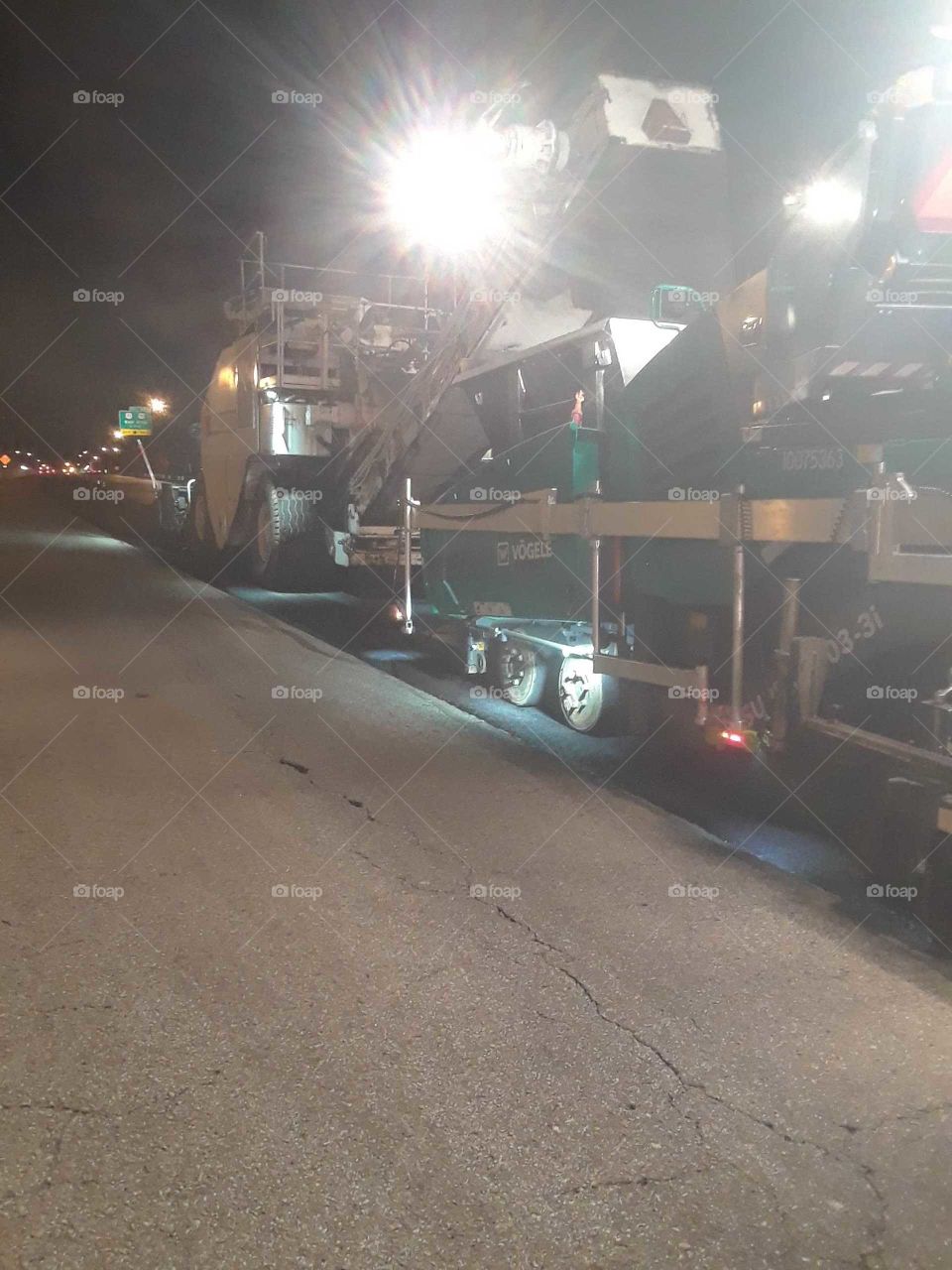 Rodgers Group asphalt crew, working night shift on I40.