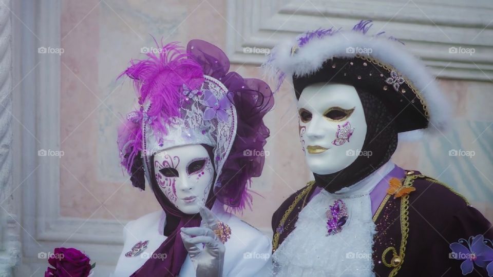 Carnevale di Venezia. Maschere in posa.