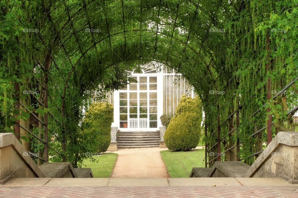 Through the archway. Looking through the archway