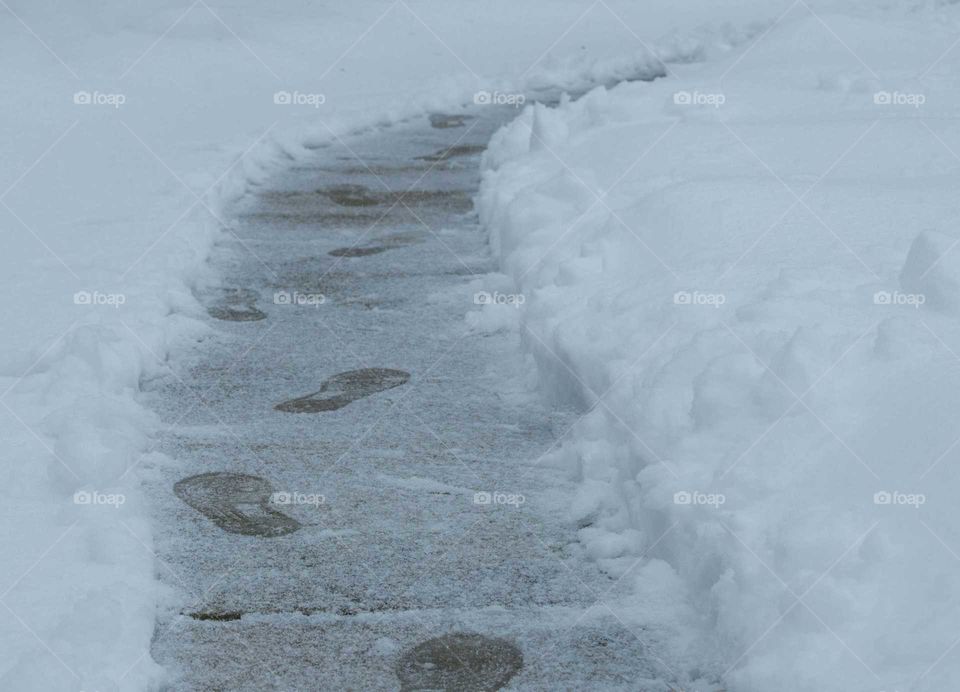 Footprint in snow