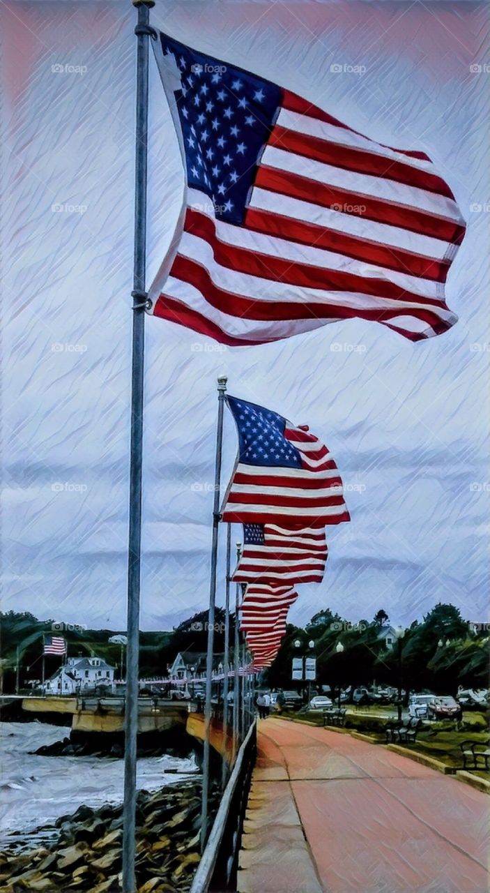 flags in Glaucester