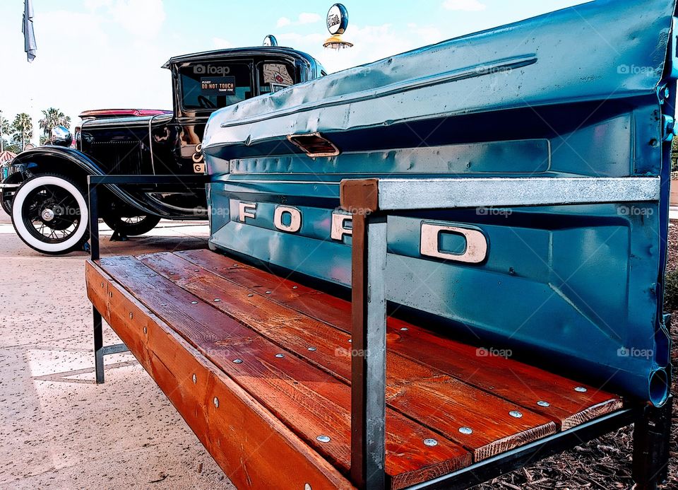 Ford Tailgate Bench and Model A Classic