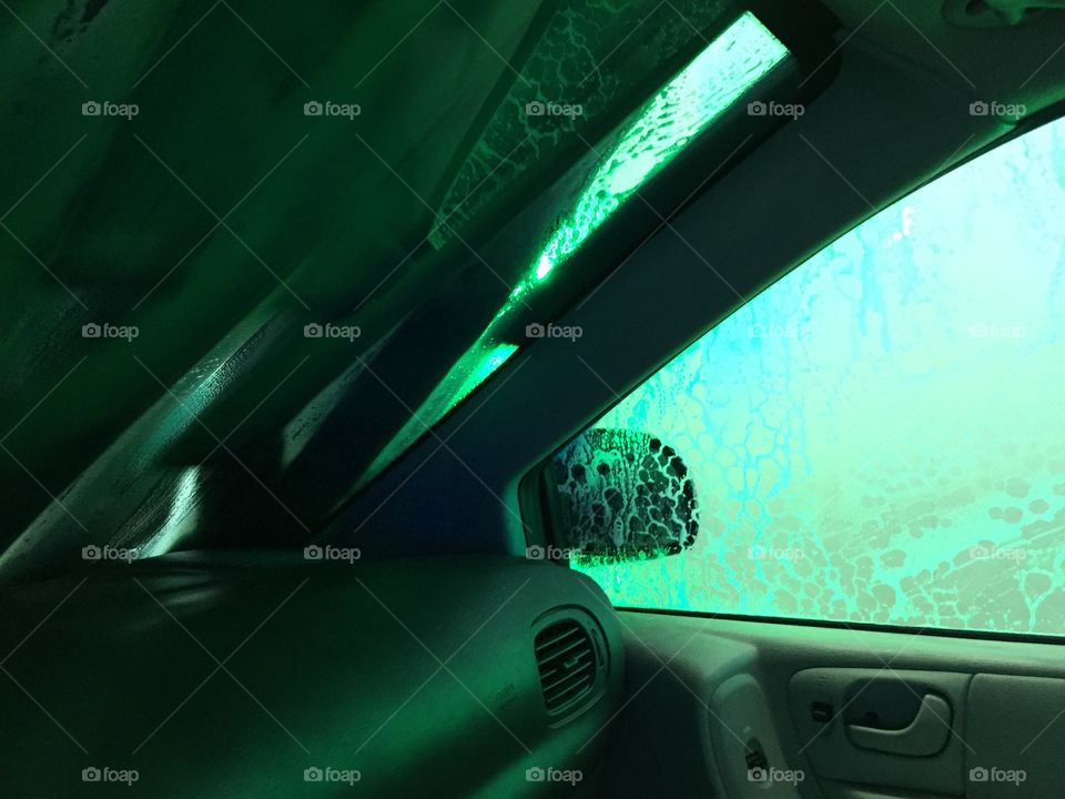 Green color story 
In the car wash
