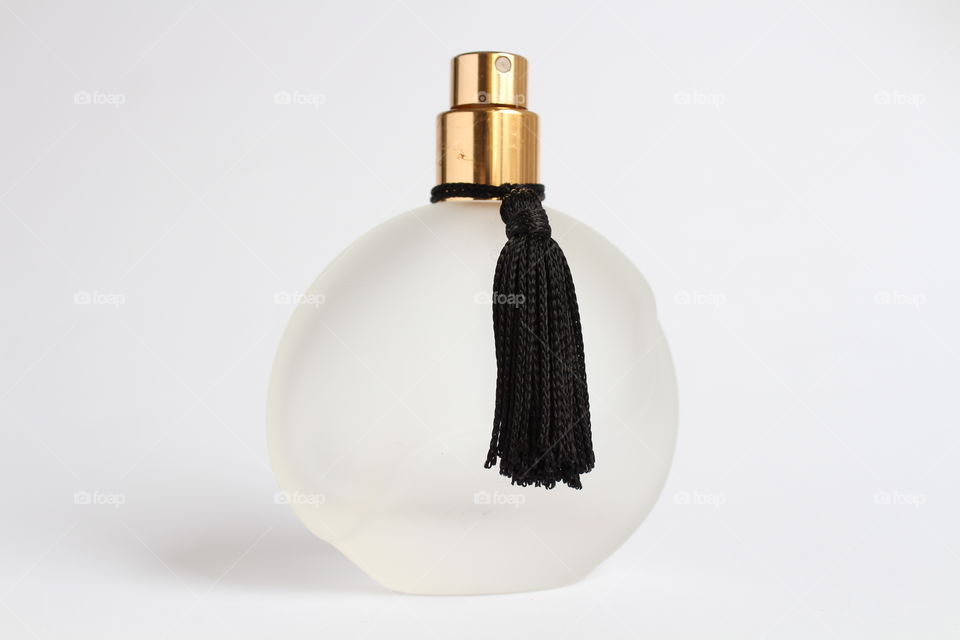 Perfume bottle on white background