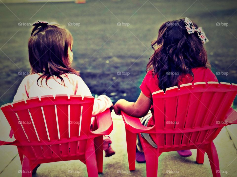 cousins watching fireworks on 4th of july