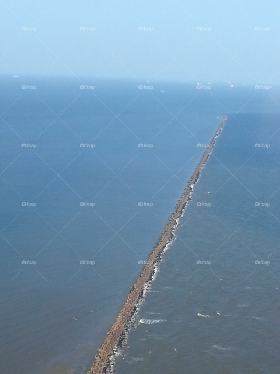 ocean view wall from helicopter
