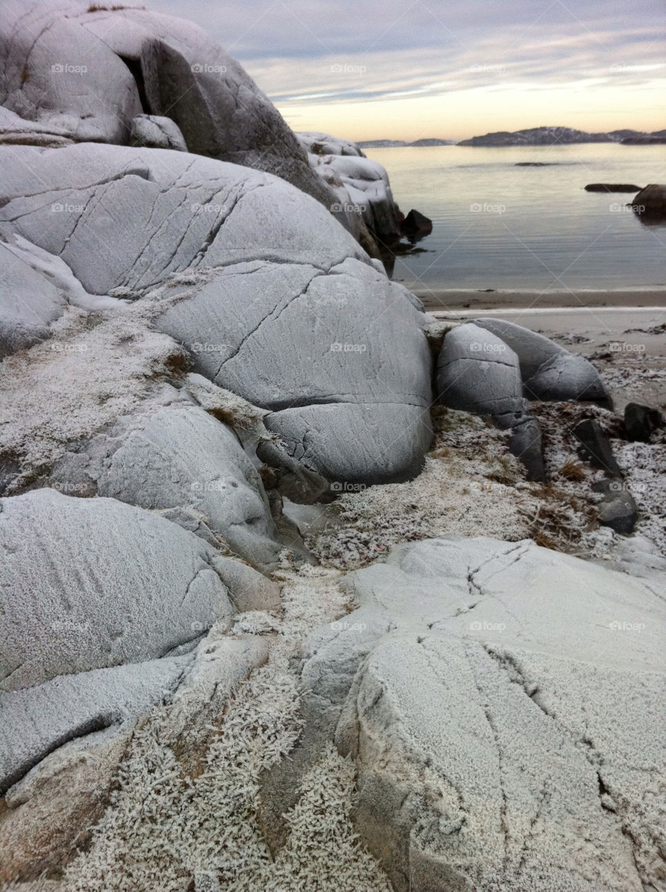 Landscape view of sand and sea