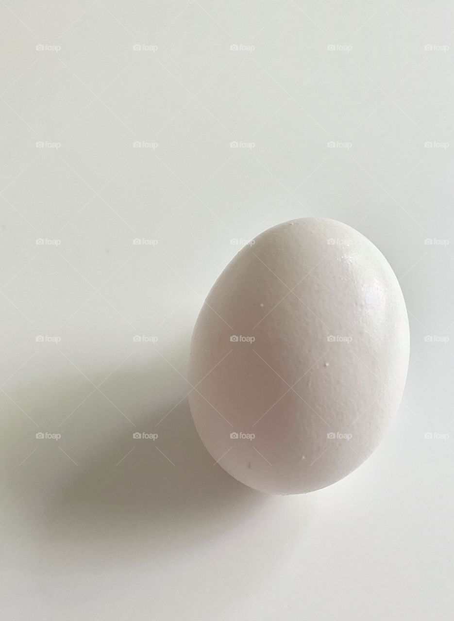 An egg with a small shadow