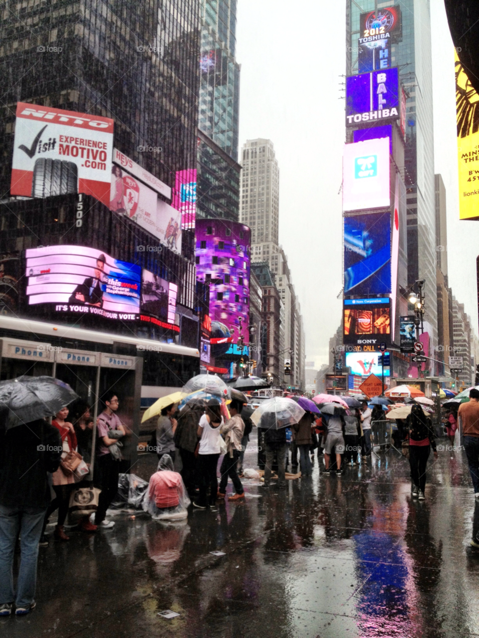 new york city rain storm umbrellas by bcpix