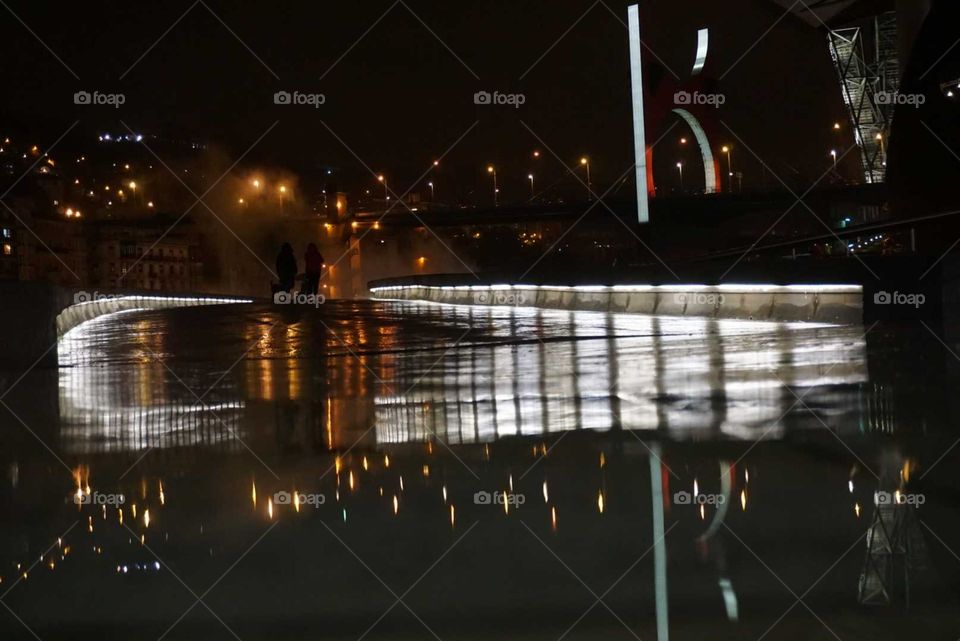 Night#bridge#lights#rain