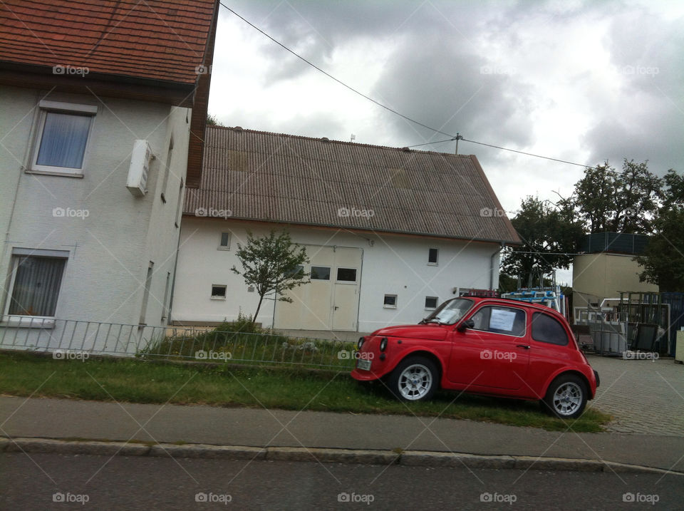 sky car red grass by nectarb