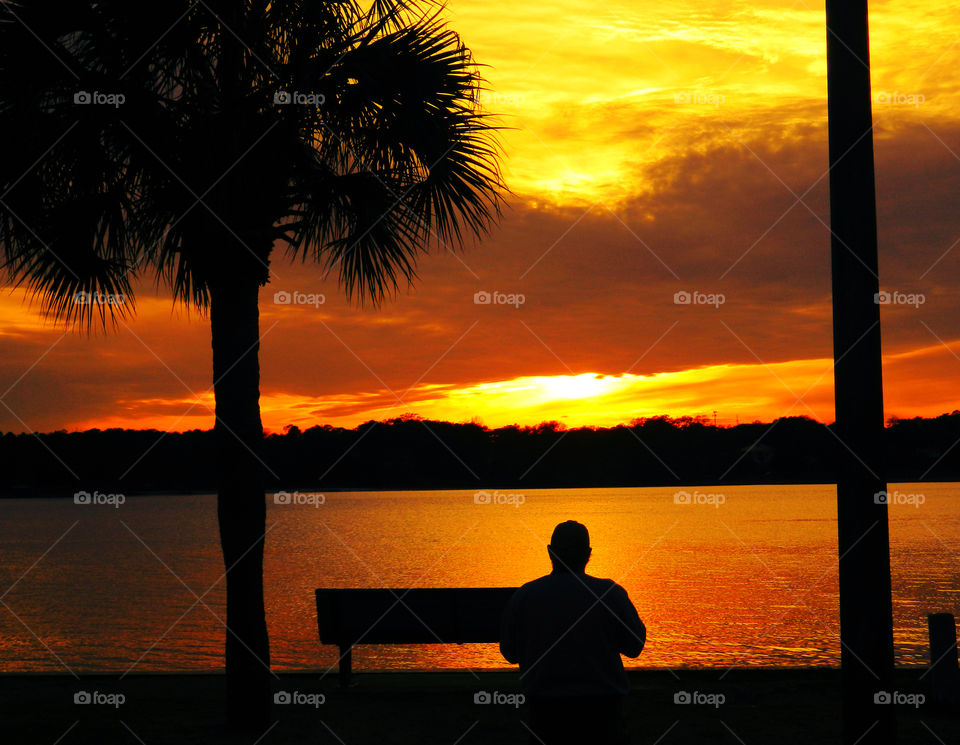 Silhouette of people at beach