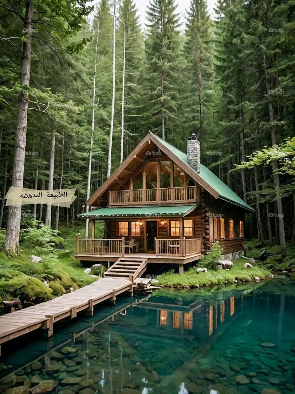 Glory be to God, the magnificent and picturesque view and the natural green trees are a view that is nothing more wonderful than it