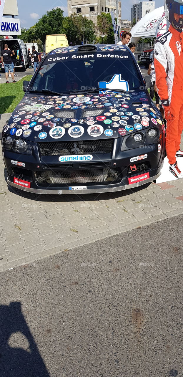 Car with stickers