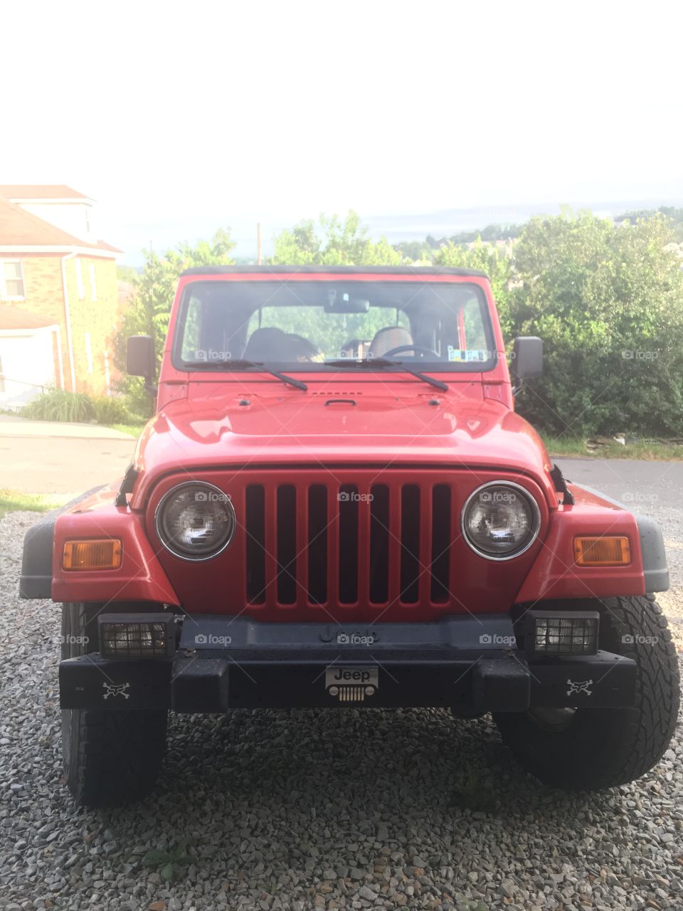 Red Jeep Wrangler 