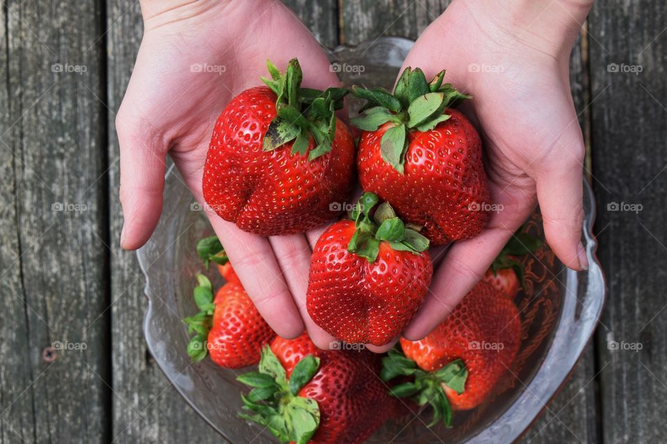 Strawberries in hand