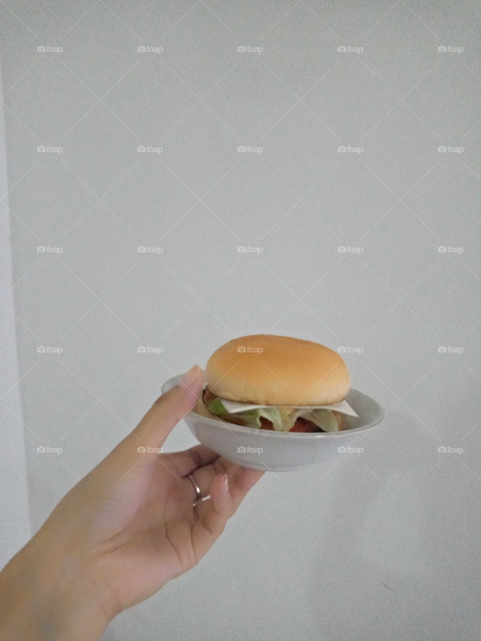 Small burger is ready to be served