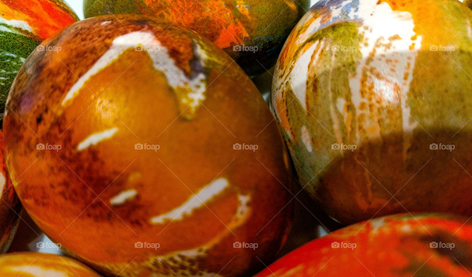 Close-up of easter eggs