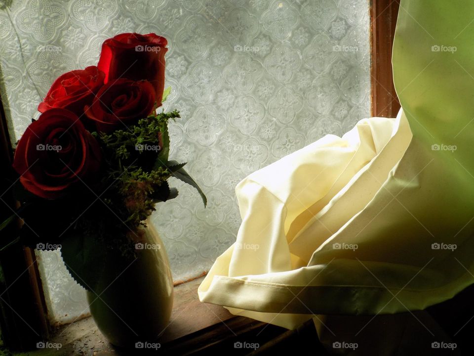 Rose flower in floral fas