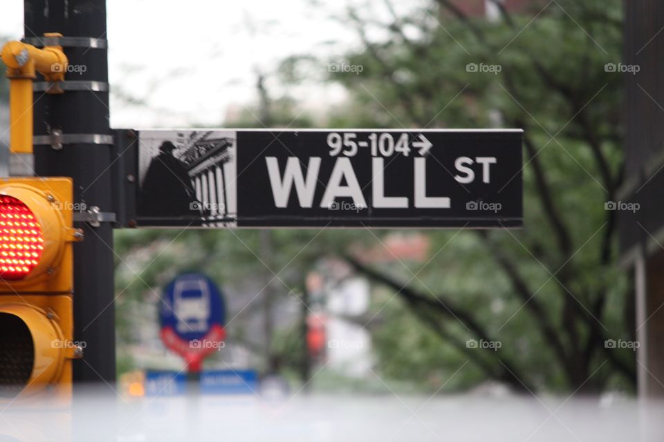 Wall street sign New York City
